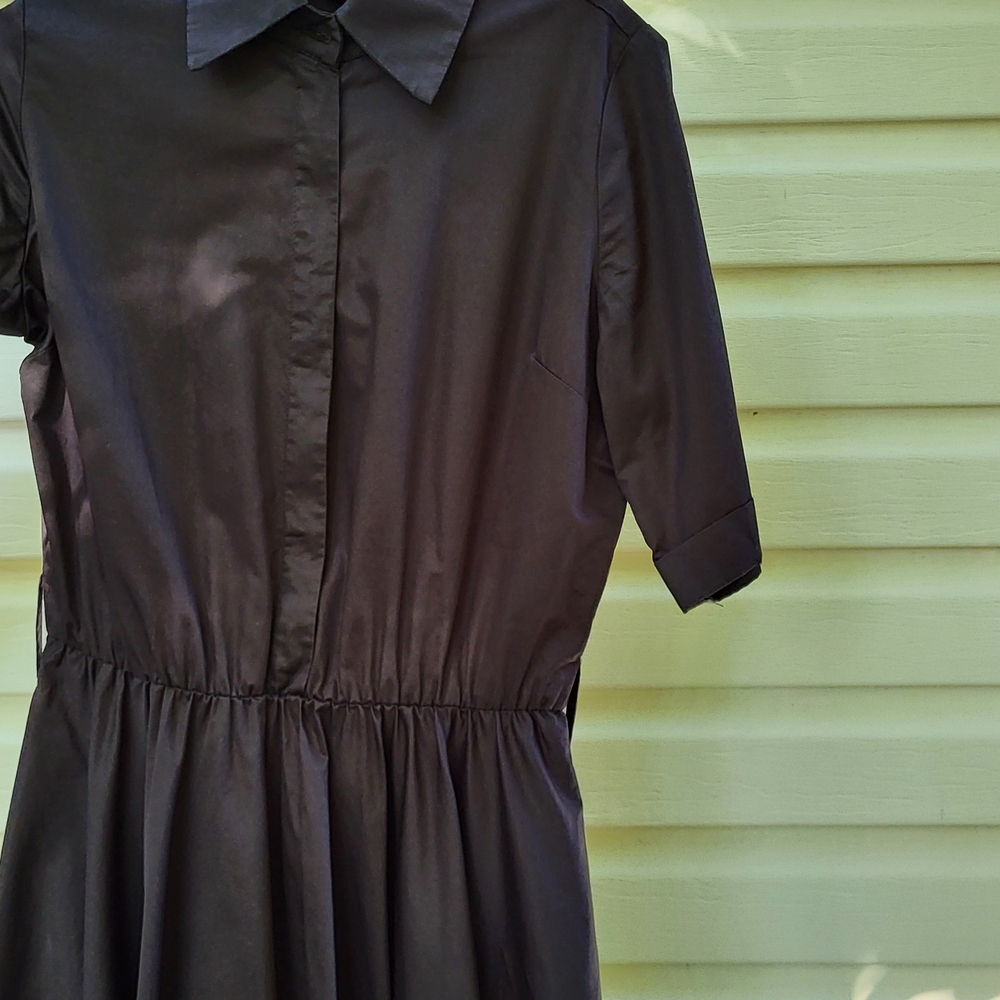 Black Short Sleeve Shirt Dress